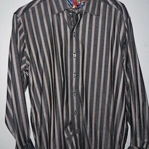 Robert Graham flip cuff Casual Button Down Shirt size medium